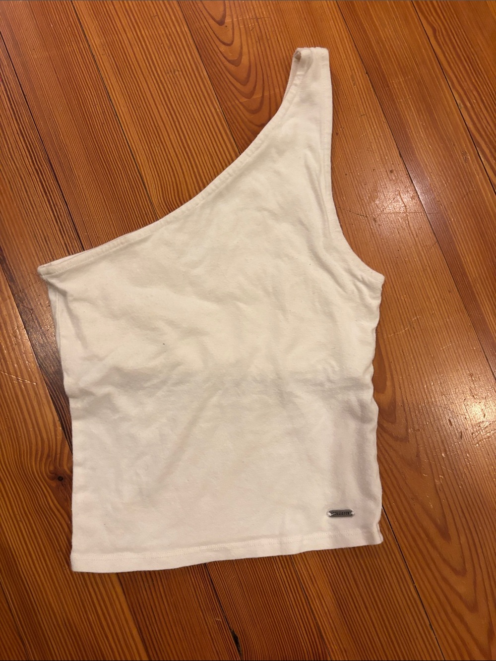Hollister White One-Shoulder Tank Top